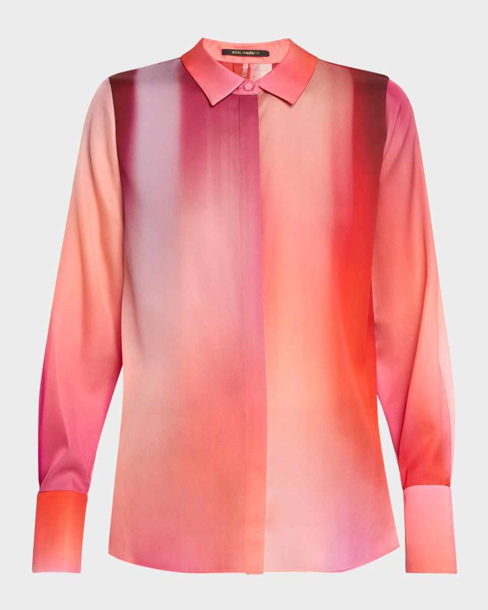 Cassi Ombre Button-Down Blous
